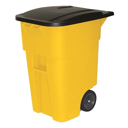 Rubbermaid 50 Gallon Rollout Container, Yellow